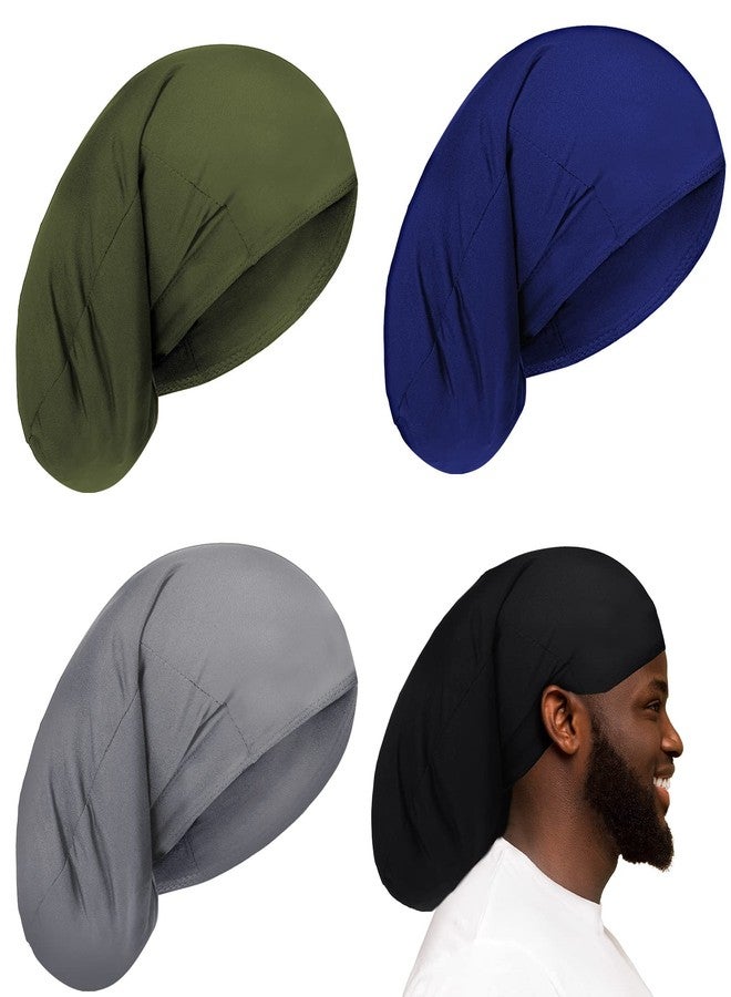 Tatuo 4 Pieces Unisex Dreadlock Cap Long Hair Dreads Head Wrap Sleeping Cap Hair Accessories Sleep Bonnet for Men Women(Mixed Color) - Image 1